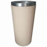 室內仿木紋圓柱形不銹鋼垃圾桶